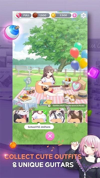 吉他女孩比赛3手游(guitargirlmatch3)下载,吉他女孩比赛3,三消游戏