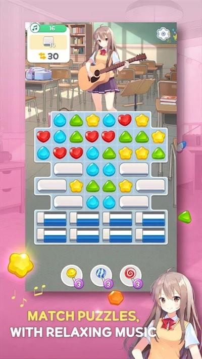 吉他女孩比赛3手游(guitargirlmatch3)下载,吉他女孩比赛3,三消游戏