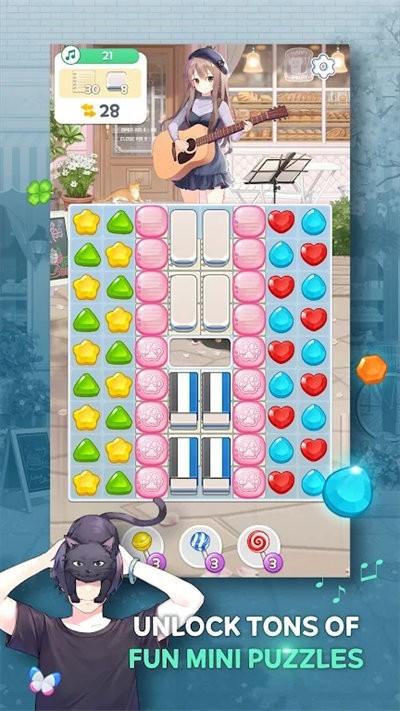 吉他女孩比赛3手游(guitargirlmatch3)下载,吉他女孩比赛3,三消游戏